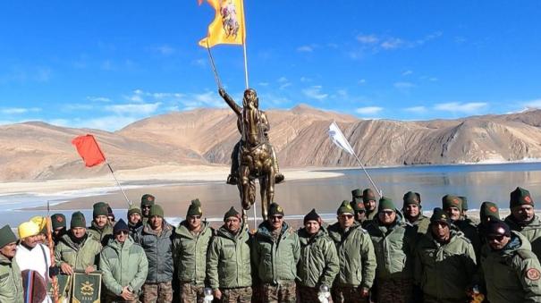 Army installs Shivaji statue on Pangong Lake, Ladakh councillor questions relevance