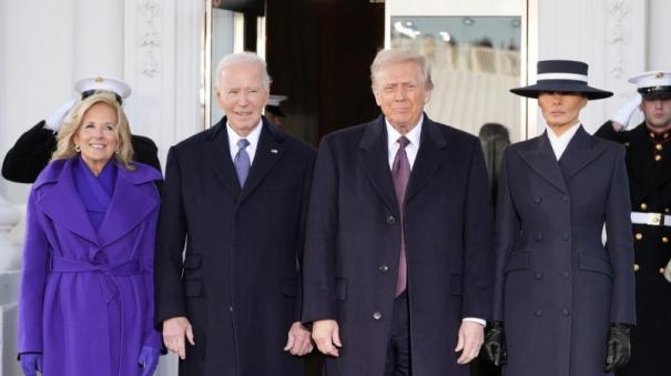 donald trump arrives white house to be sworn in as us president