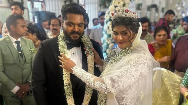 Director Ajay Gnanamuthu and Shimona wedding