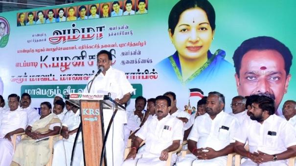 Ex. Minister Vijabhaskar challenges DMK to meet in election arena