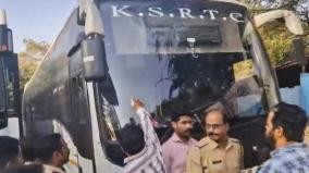 bus-conductor-assault-case-traffic-halted-between-karnataka-and-maharashtra