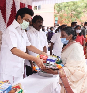 stalin-distributes-relief-items-in-kolathur-assembly-constituency