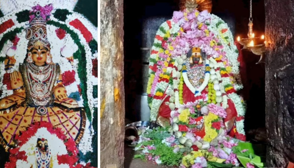 mettumahadhanapuram-mahalakshmi-temple-coconut-breaking-priest-breaks-coconuts-on-heads