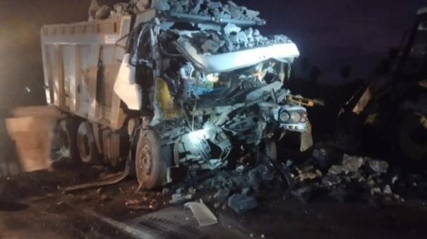 driver-killed-in-two-lorry-accident-near-kanchipuram