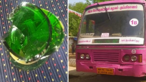 petrol-bomb-hurled-at-a-govt-bus-near-jayankondam-vck-persons-son-arrested