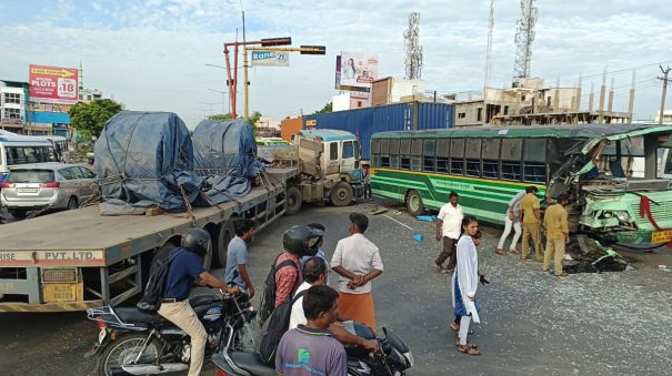 10-injured-as-govt-bus-collides-with-lorry-in-chengalpattu