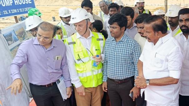 construction-of-seawater-desalination-plant-near-mamallapuram-minister-kn-nehru-inspects