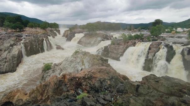 water-flow-in-hogenakkal-increased-to-28000-cubic-feet