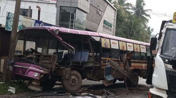 govt-bus-collides-with-taurus-lorry-on-marthandam-10-injured