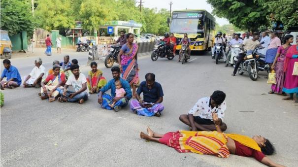 relatives-picket-protest-in-kovilpatti-saying-that-there-is-suspicion-in-the-death-of-the-young-girl