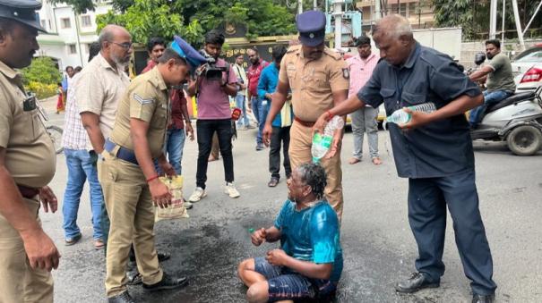 youth-tried-to-set-fire-on-front-of-coimbatore-collectorate-by-condemning-the-private-company