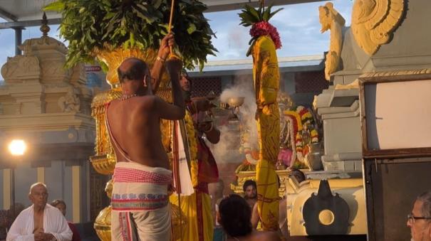 annual-brahmotsavam-event-at-then-tirupati-temple-begins-with-flag-hoisting