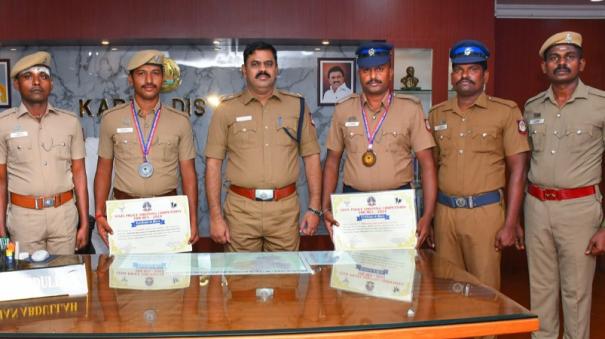 karur-sp-for-medal-winning-guards-on-shooting-competition-appreciation