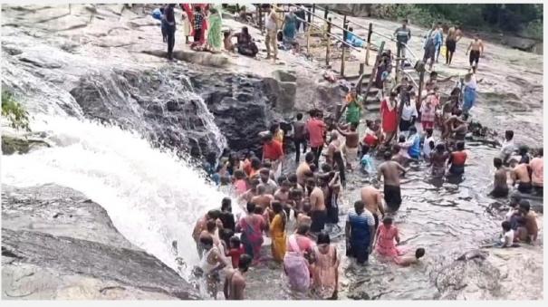 tourists-visit-increase-kumbakarai-falls